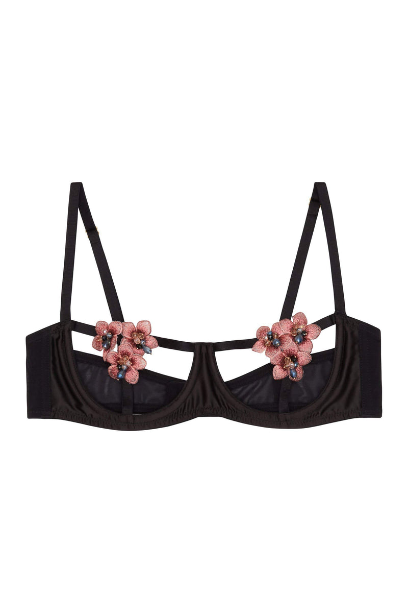 Regalia Colette Flower Applique Open Cup Bra