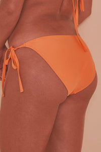 Orange Crochet Lace Tie Side Bikini Brief