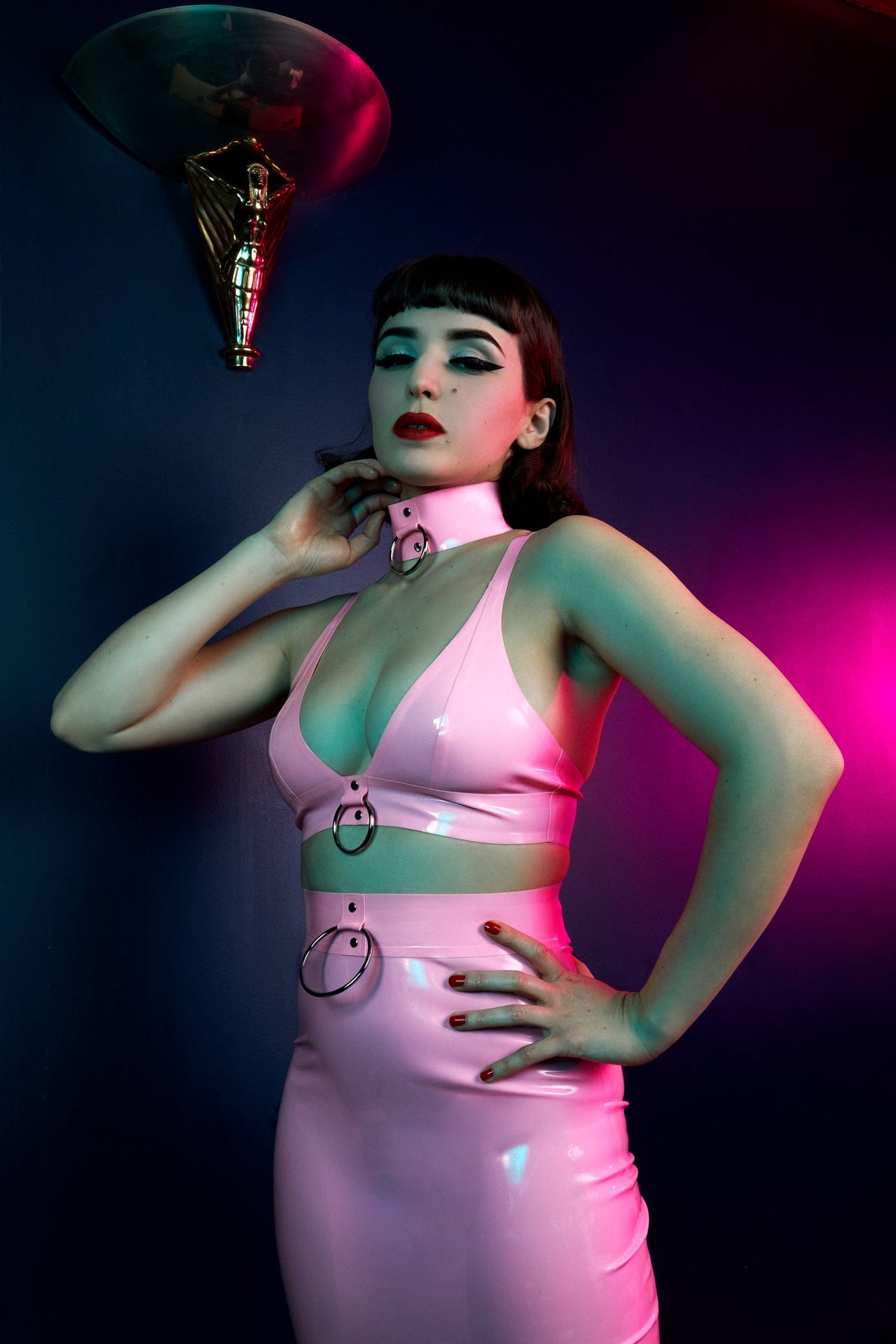 Imogen Pink Latex and Ring Bra
