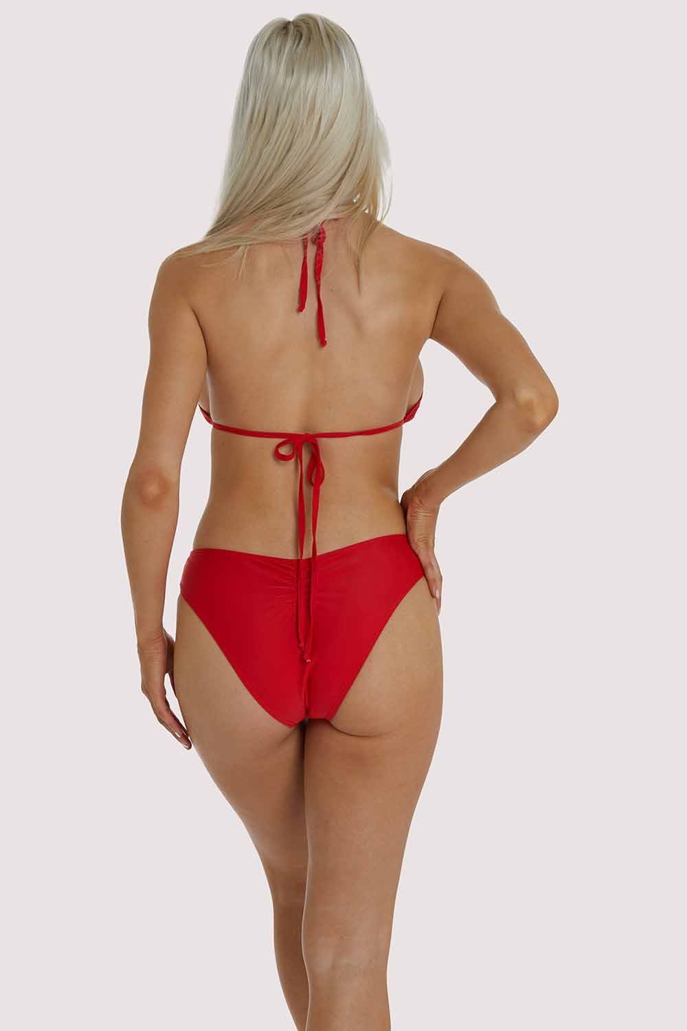 Red Triangle Bikini Top