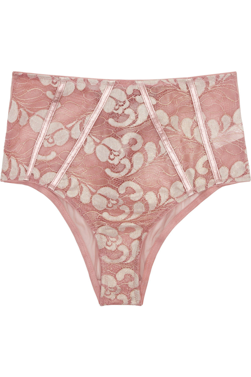 Peek & Beau Quinn Pink leatherette and lace HW brief