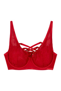 Kylie Red Lace Up High Apex Bra