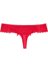Ruby Pink satin crossover thong