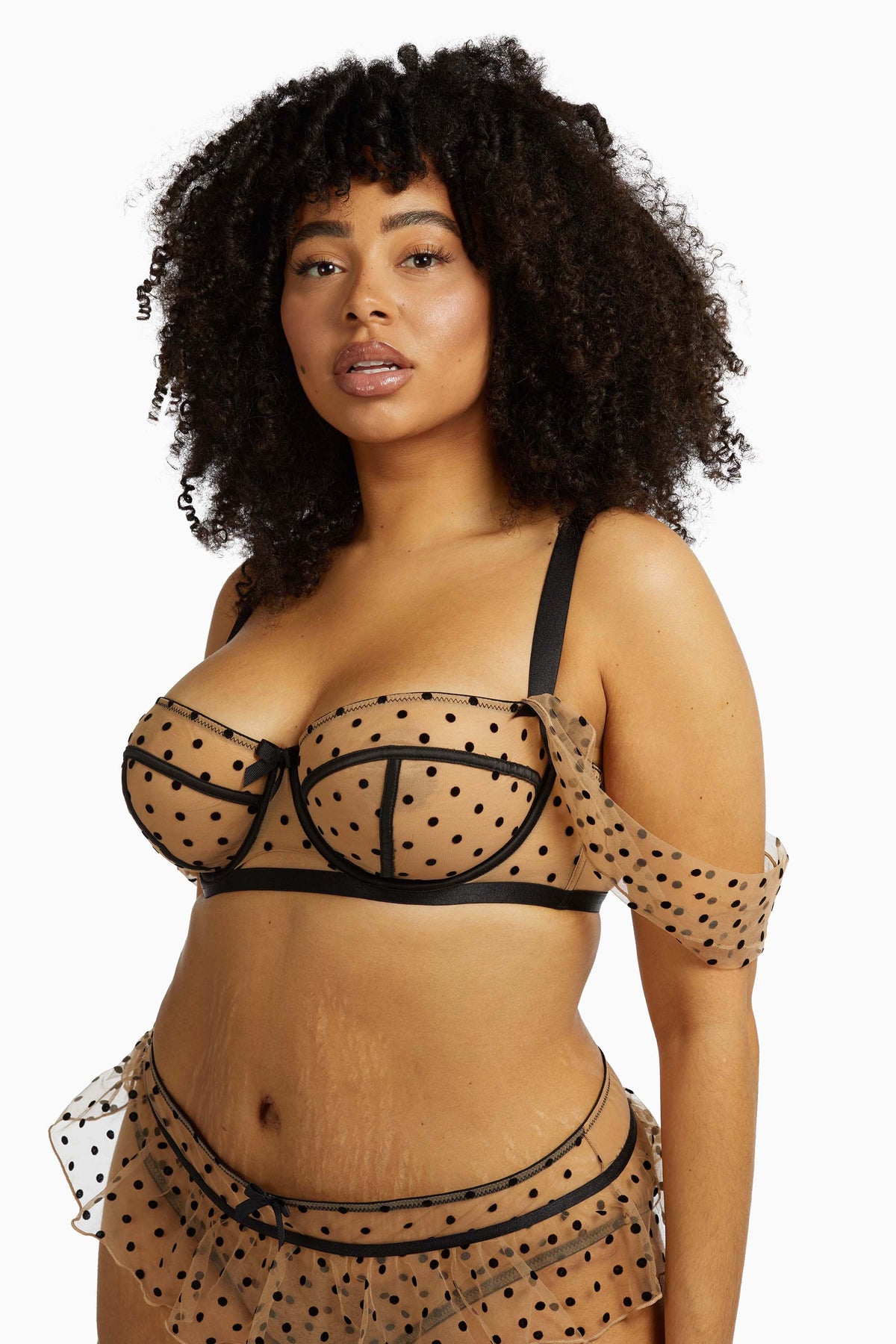 Gabi Fresh Ericka Fishnet Lace-up Plunge Bra - sizes 36C-44H - Canada –  Gigi's House Of Frills