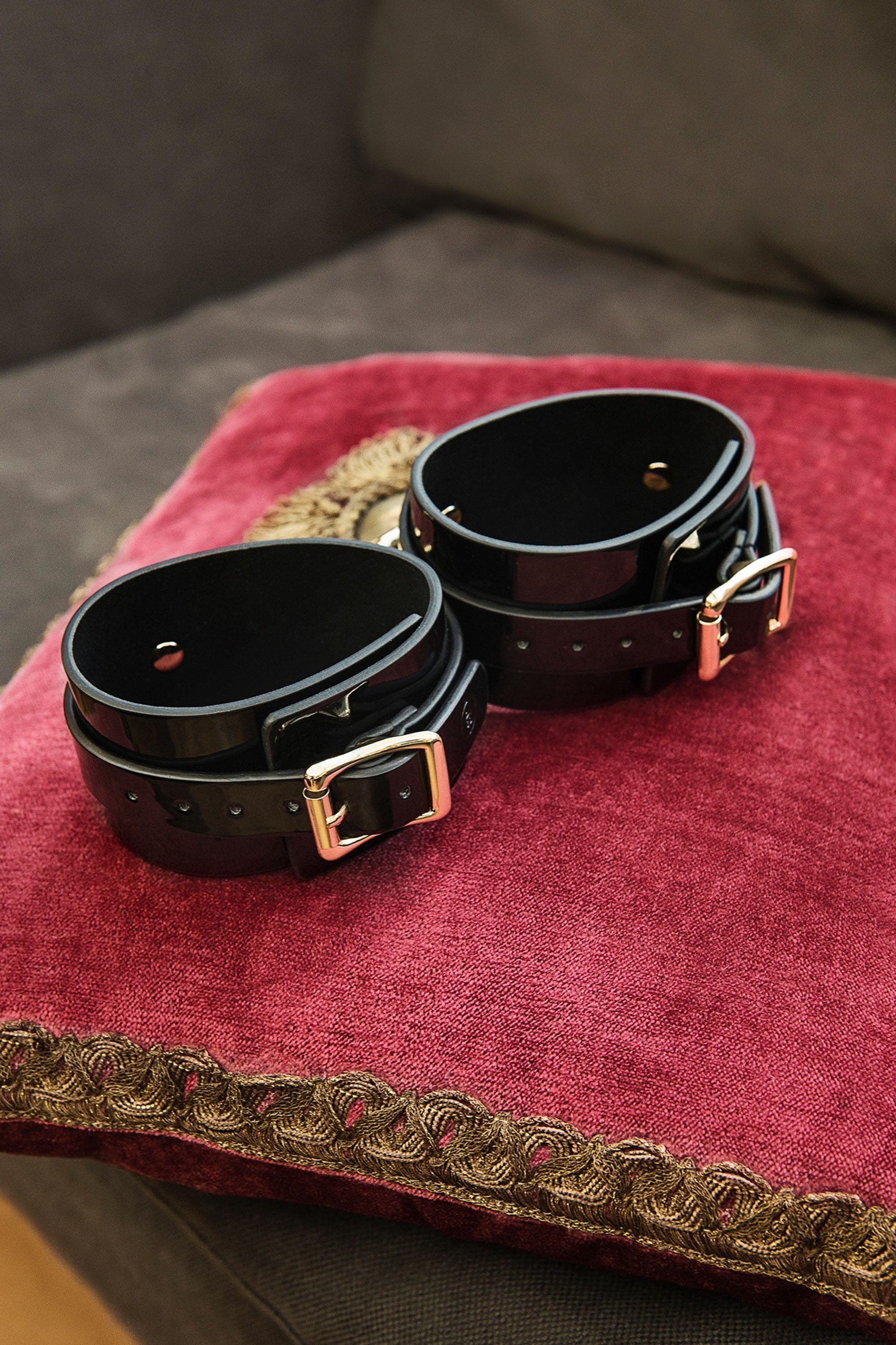 Dahlia  Patent Leather Ankle Cuffs