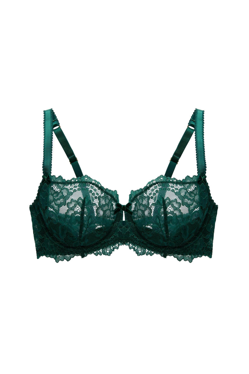 Cora Green Lace Underwire Balconette Bra – Playful Promises USA