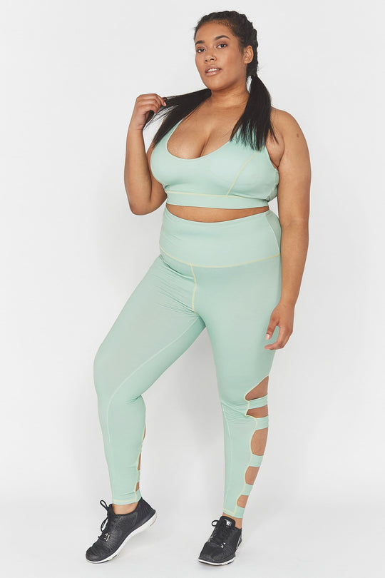 Green Long Strappy Curve leggings