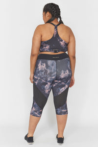 Wolf & Whistle Dark Marble Wrap Front Curve Sports Bra