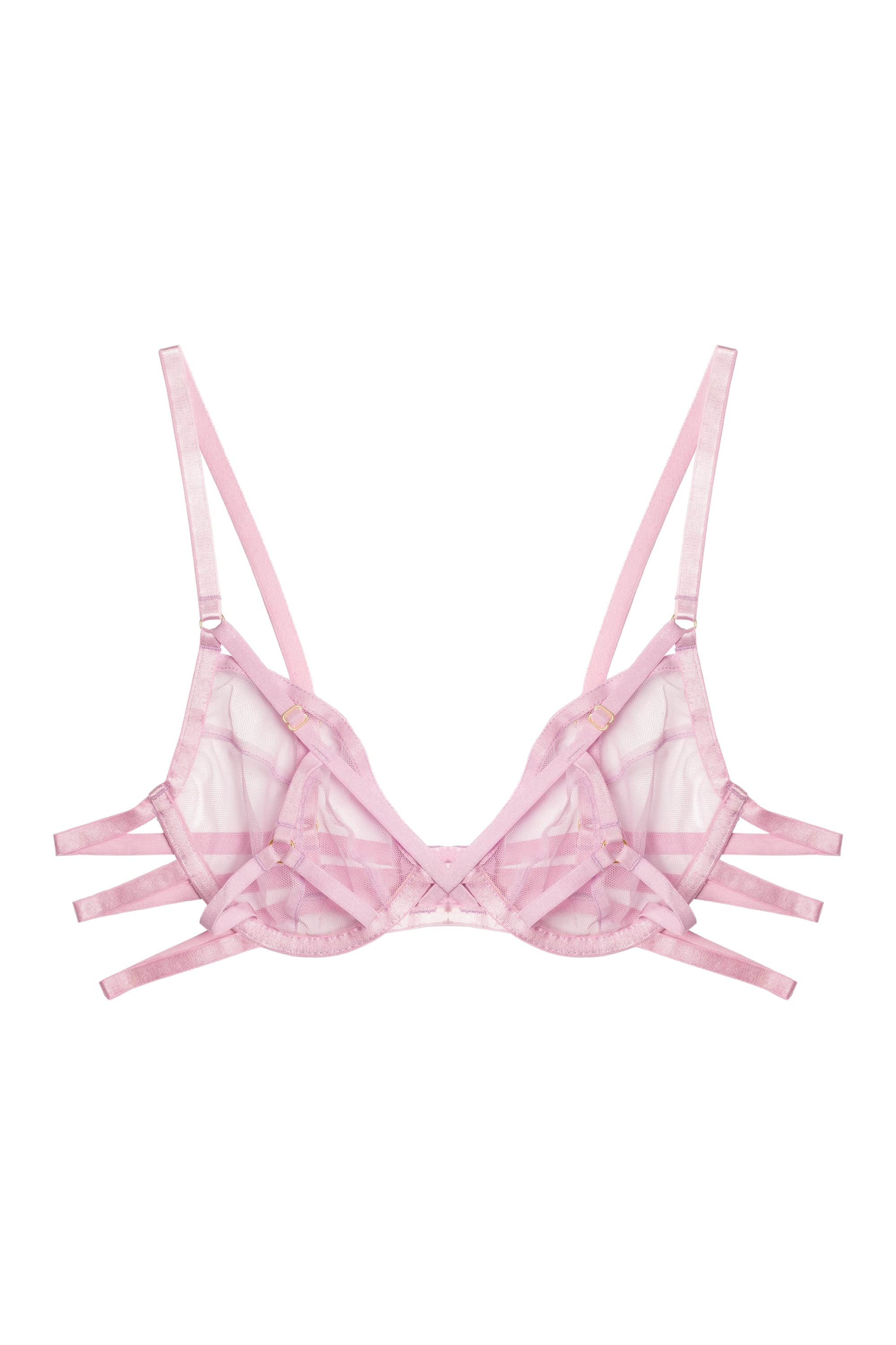 Naya Lilac Mesh Wired Plunge Bra