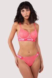 Branded Hot Pink Lace Thong