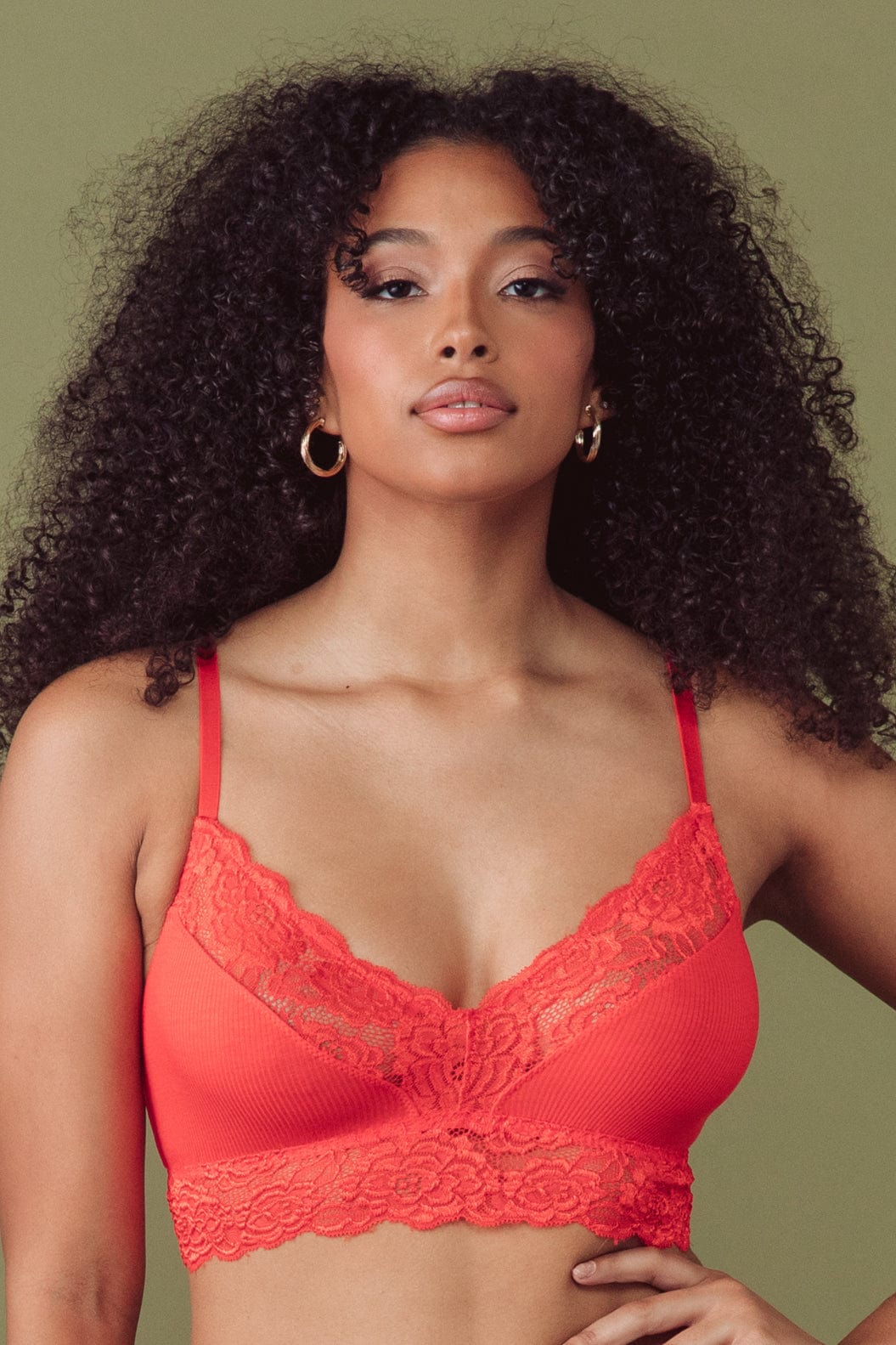 Tigerlilly Orange V-Neck Bralette