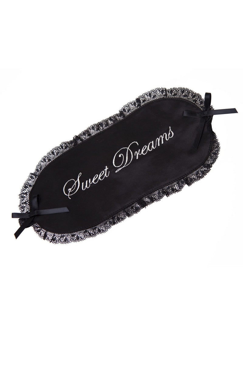 ivory embroidery black lace satin eye mask sleep gift blindfold
