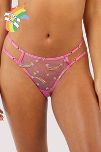 Coccinelle Rainbow Shooting Star Pride Embroidery Thong