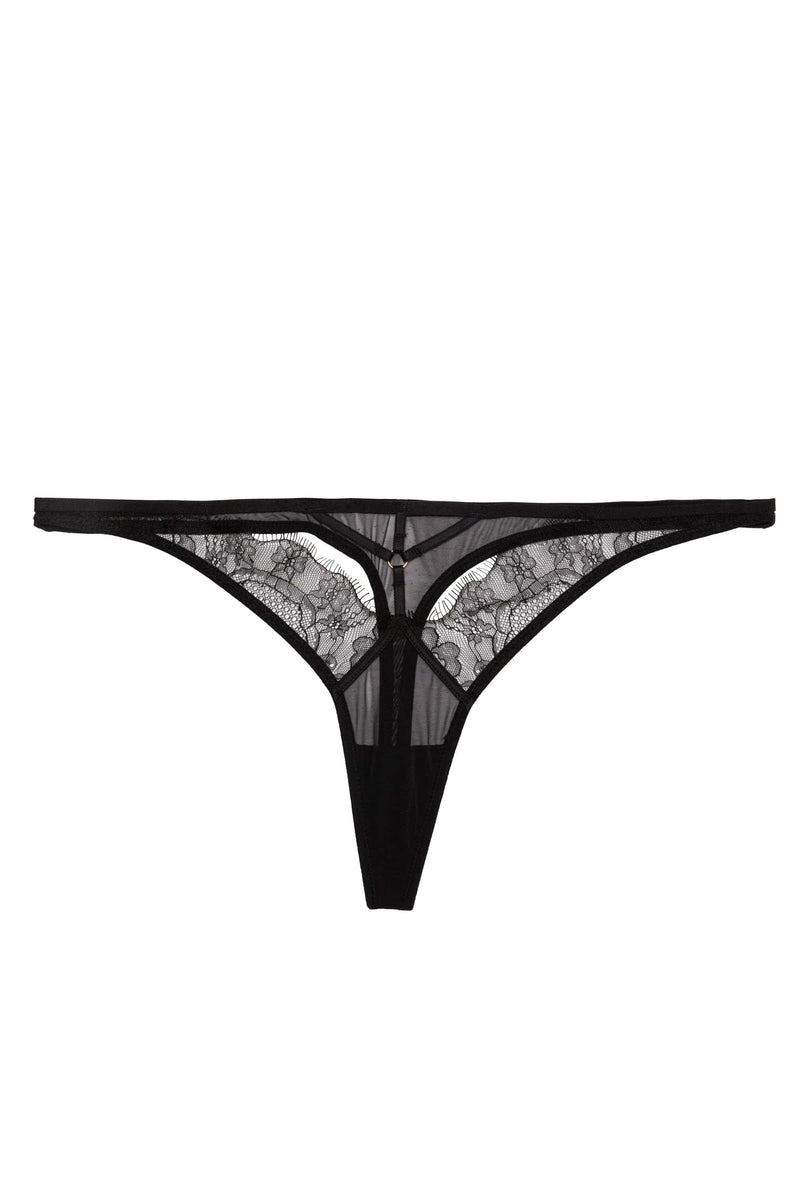 Rapture Lace & Mesh Strappy Thong – Playful Promises USA