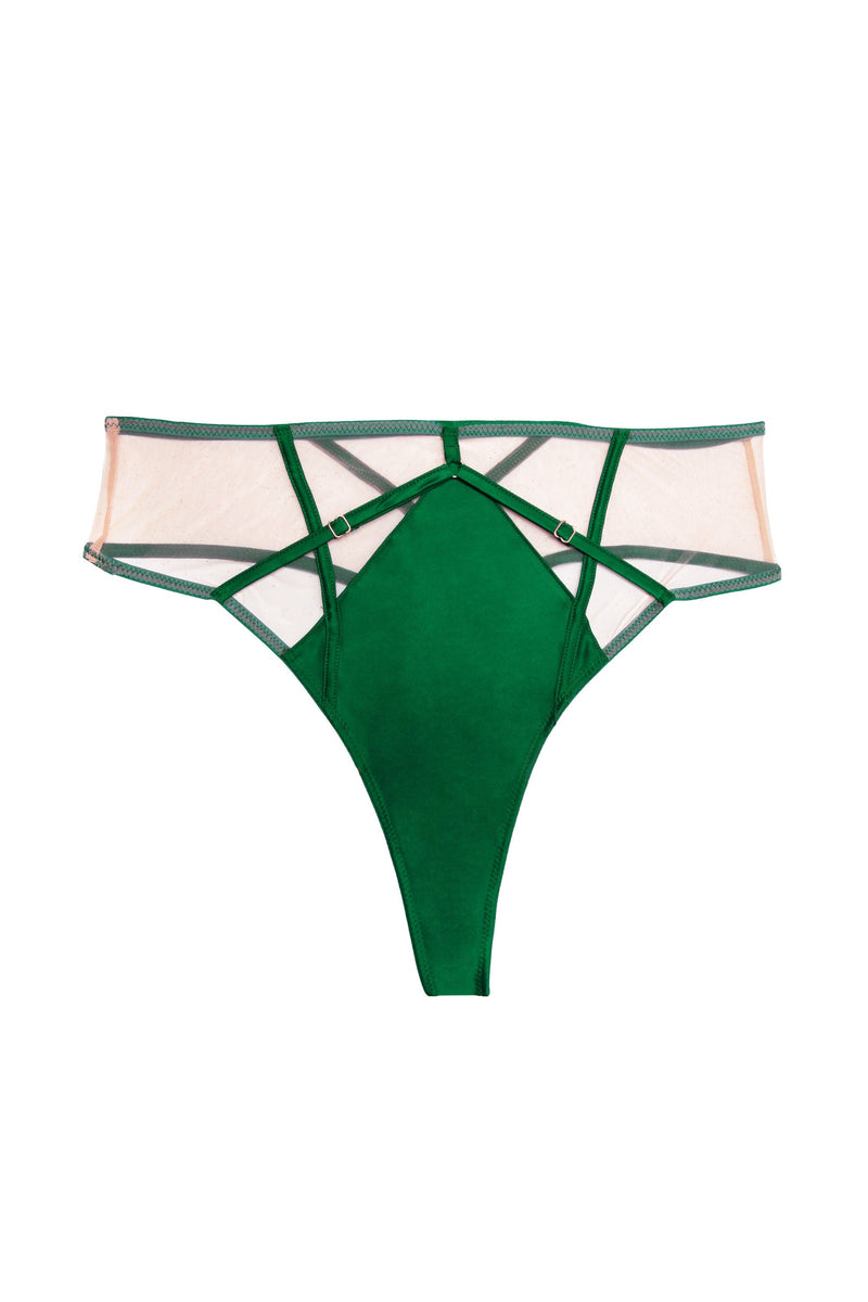 We Are We Wear Curve mesh sheer high waist thong in green - MGREEN -  ShopStyle