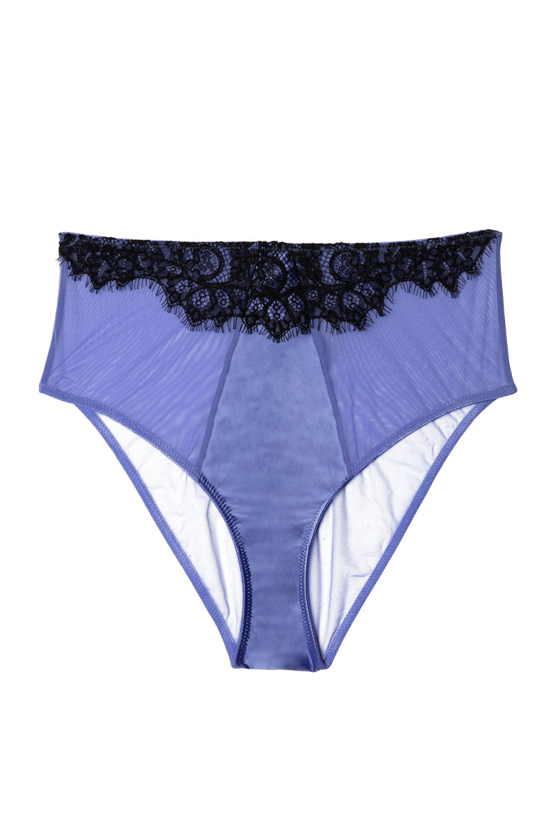 Stevie Lilac and Black Lace High Waisted Brief