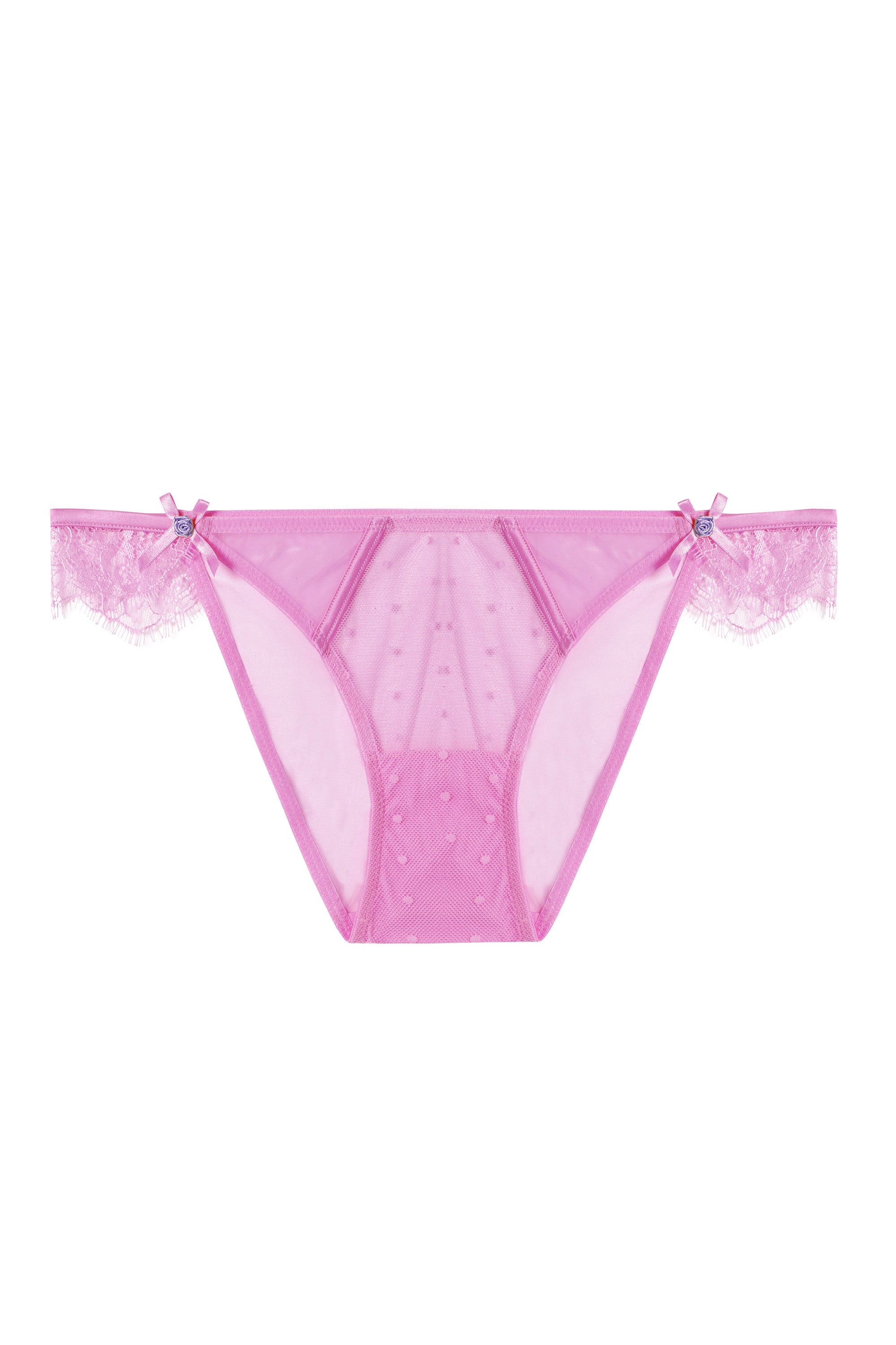 Ziggy Pink Lace and Spotted Mesh Brief