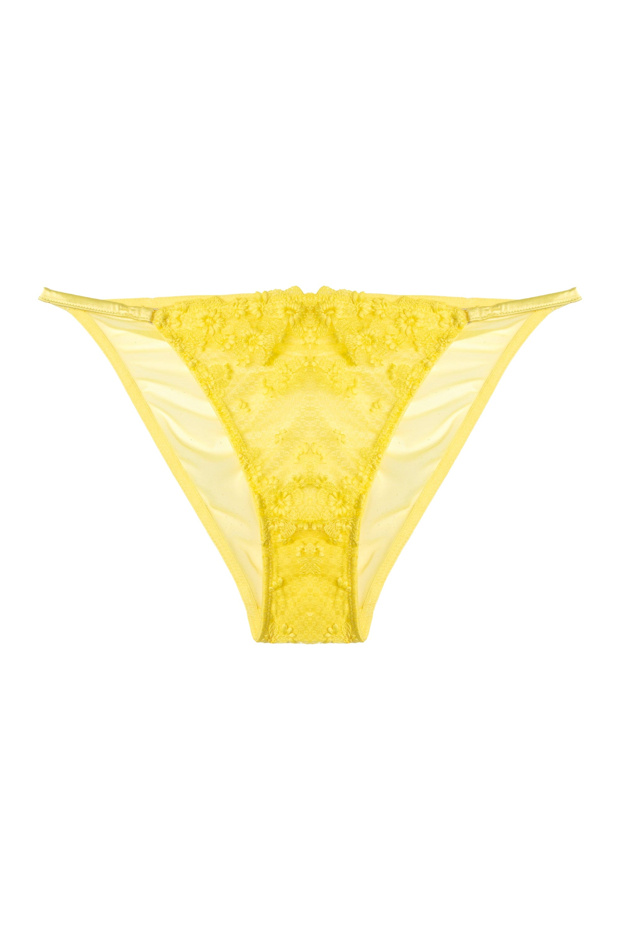 Audre Yellow Embroidery Brief – Playful Promises USA
