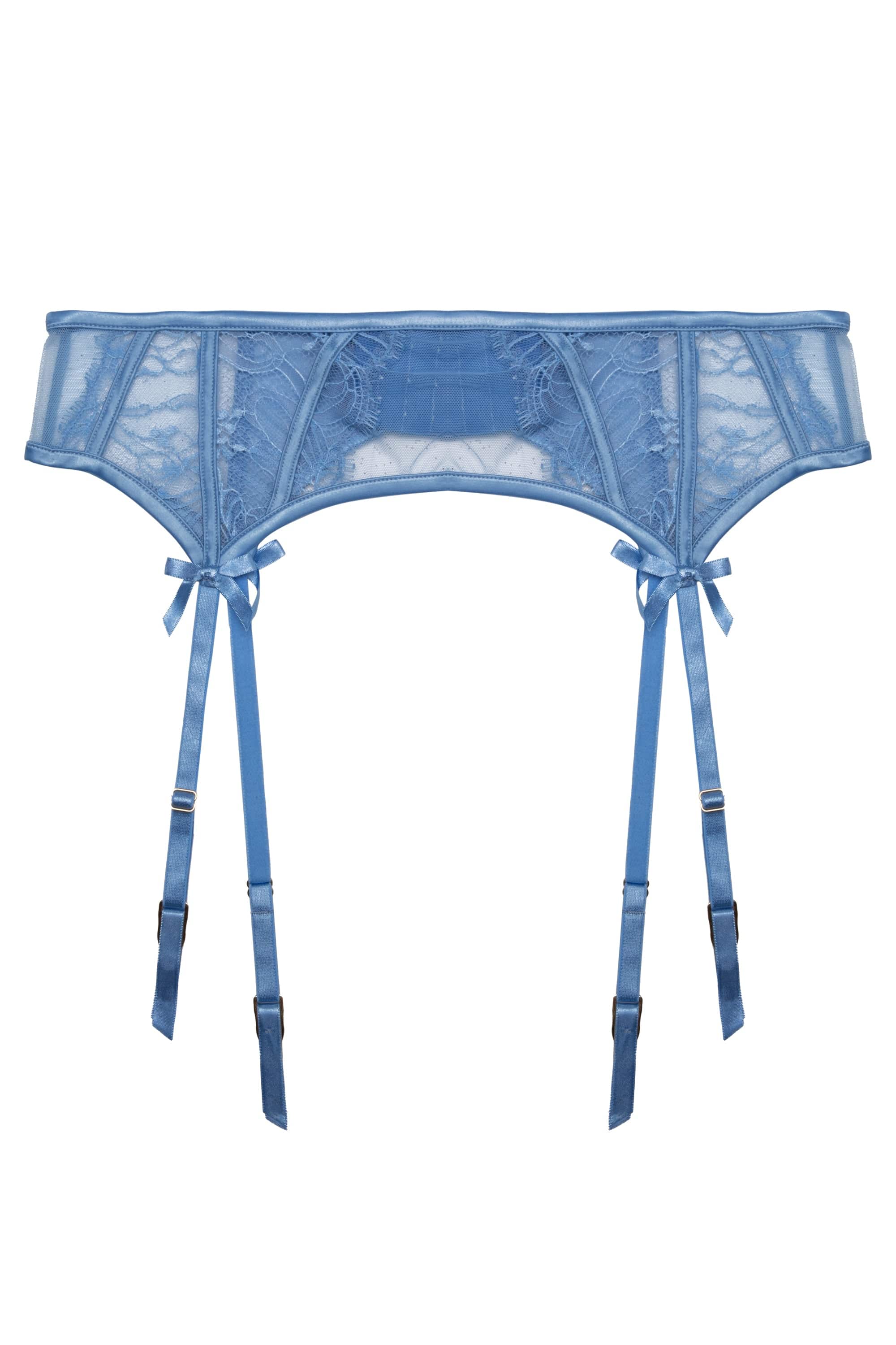 Fallon Cornflower Blue Lace Suspender – Playful Promises USA