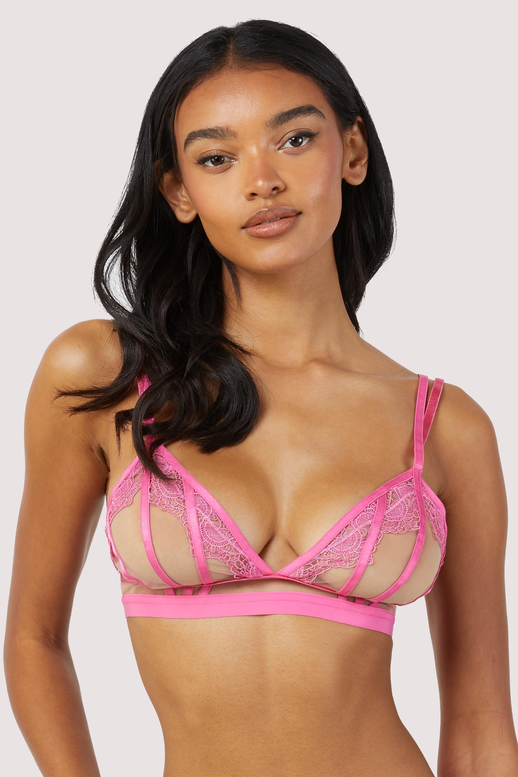 Wolf & Whistle Pink Marble Twist Front Sports Bra – Playful Promises  Australia