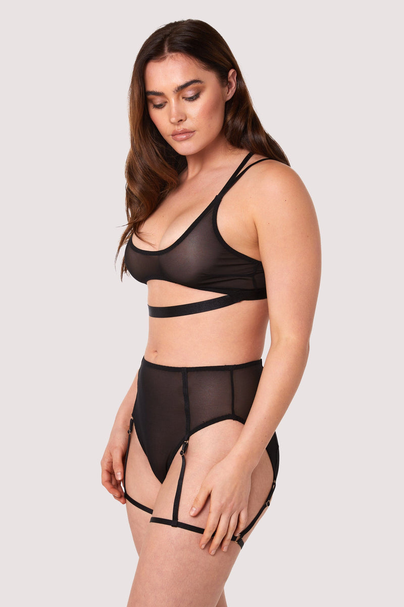 Alice Black Mesh Double Strap Bra